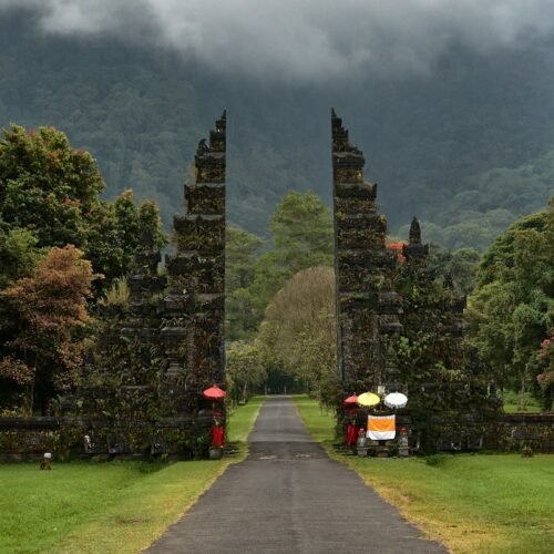 Traditional split gate temple in Bali