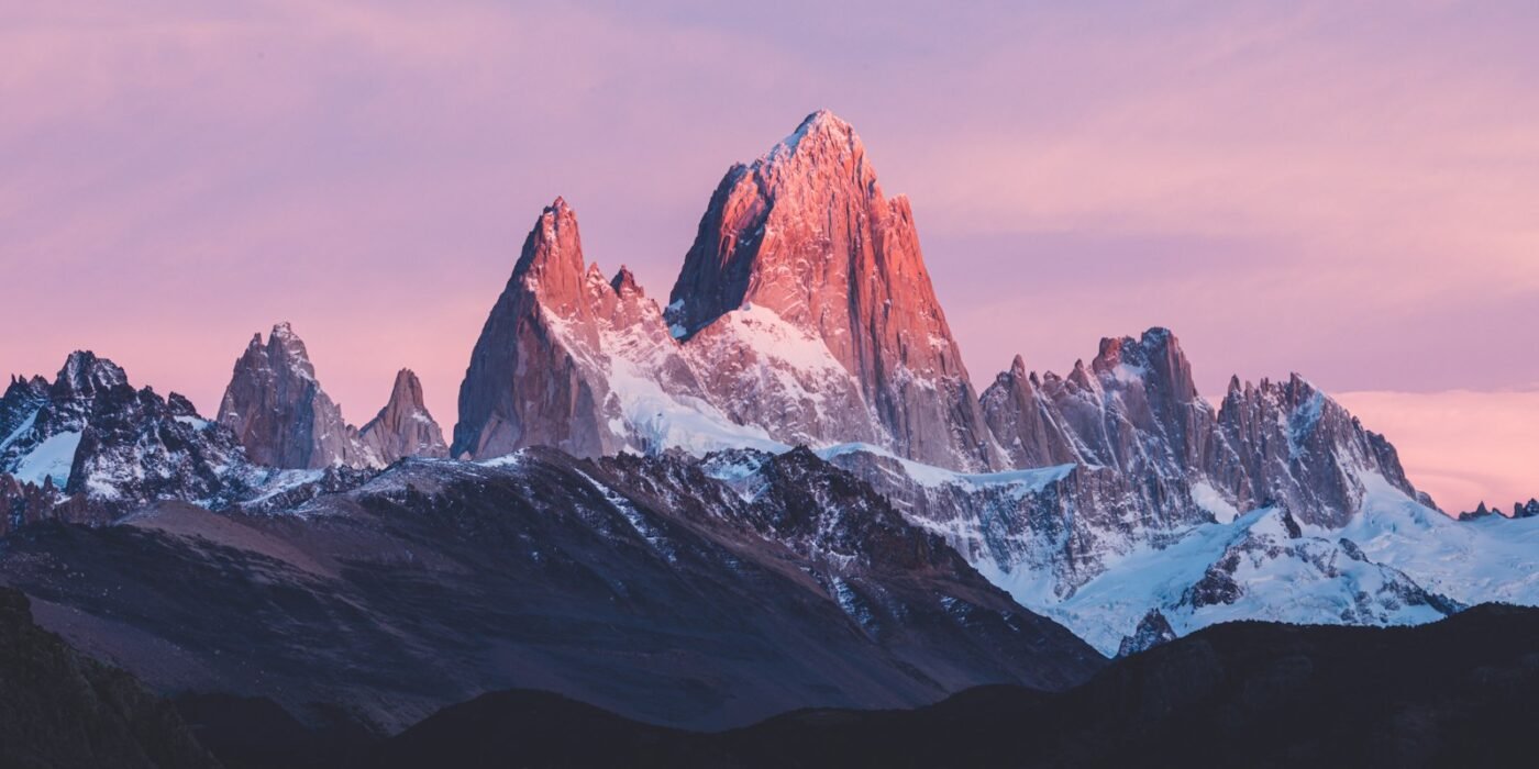 Trekker in the mountains of Patagonia