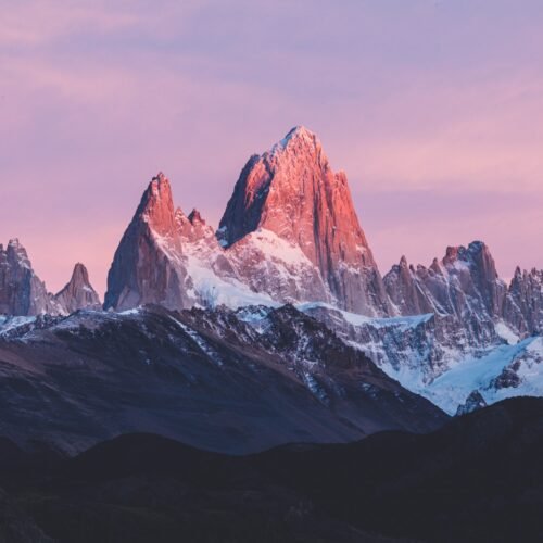 Trekker in the mountains of Patagonia